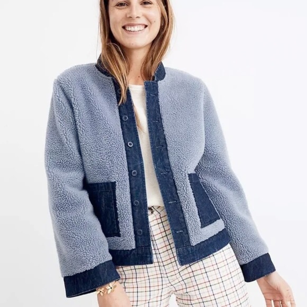 Madewell reversible sherpa jean jacket